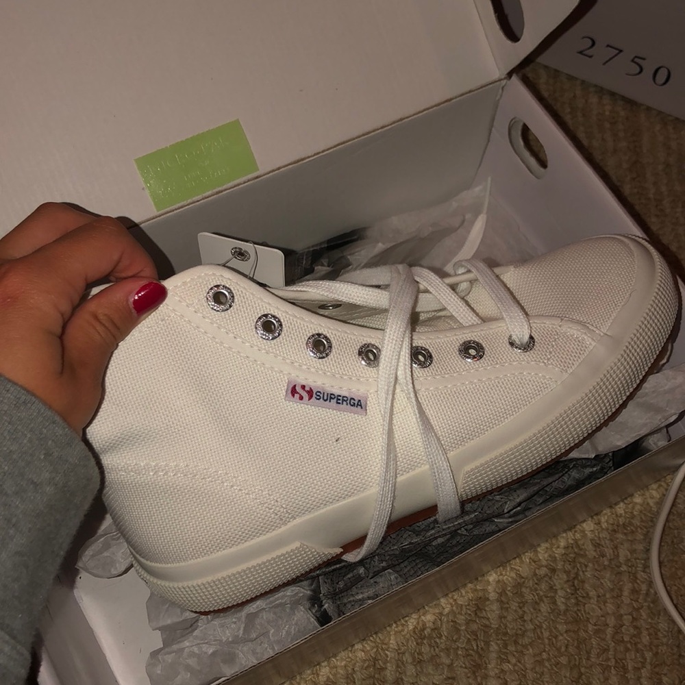 White ankle sneakers Superga